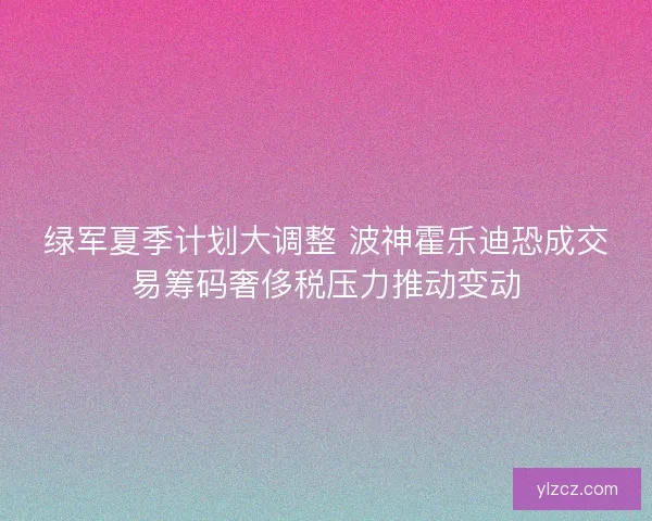 绿军夏季计划大调整 波神霍乐迪恐成交易筹码奢侈税压力推动变动